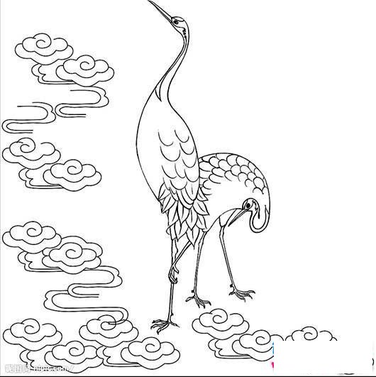 神话中的仙鹤简笔画图片