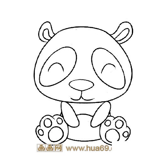 动物简笔画：乖巧的小熊猫