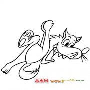 奔跑的大灰狼简笔画2