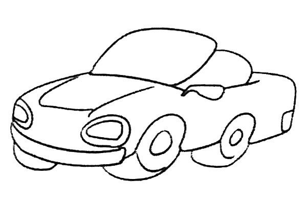 敞篷跑车简笔画图片3