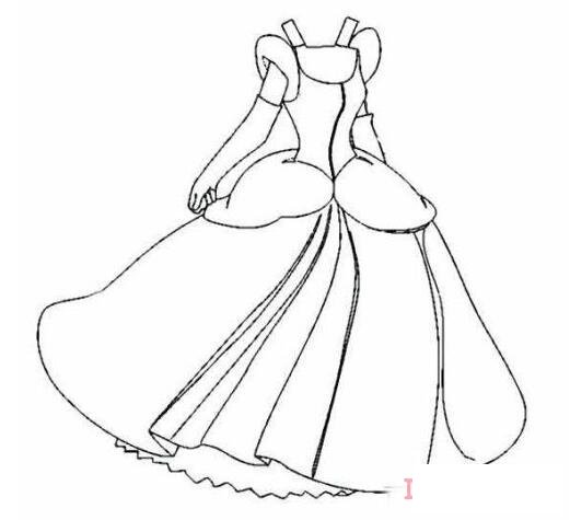 漂亮公主裙子的画法简笔画教程简单