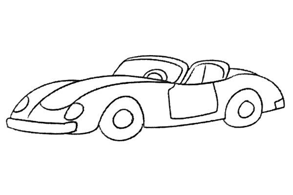敞篷跑车简笔画图片2