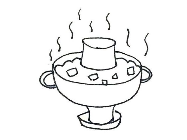 火锅简笔画步骤图