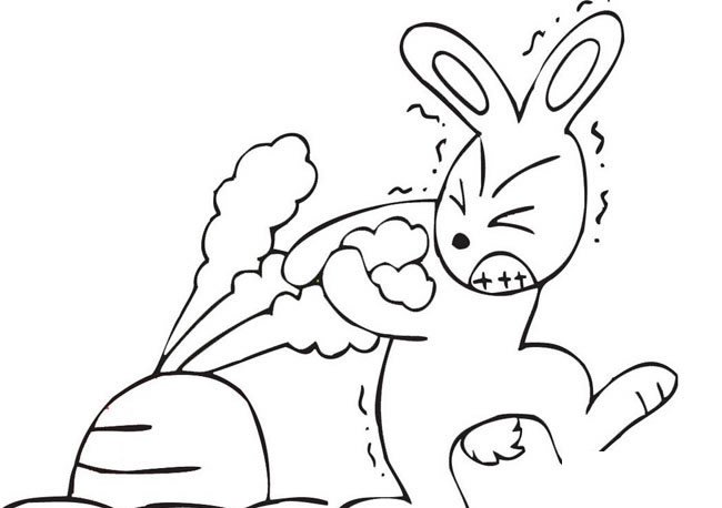 拔萝卜的兔子动物简笔画步骤图片大全