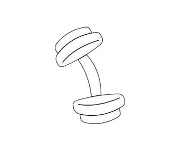 哑铃简笔画图片步骤三