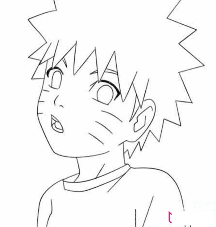 鸣人小时候简笔画怎么画？