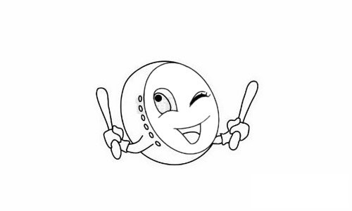 玩具鼓简笔画图片步骤五