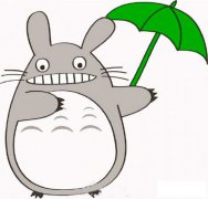 龙猫打伞简笔画的画法步骤