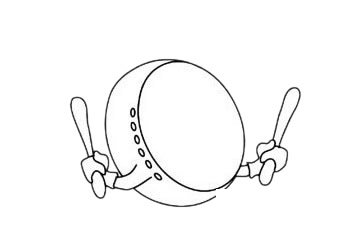 玩具鼓简笔画图片步骤四