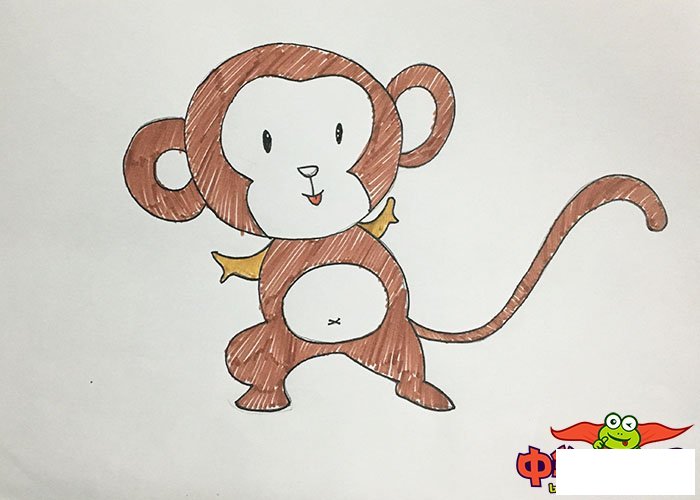 最简单的猴子怎么画,简单的猴子简笔画彩色