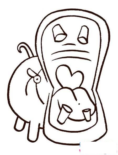 张开大嘴巴的河马简笔画图片