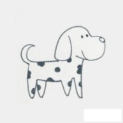 斑点狗简笔画的画法步骤教程