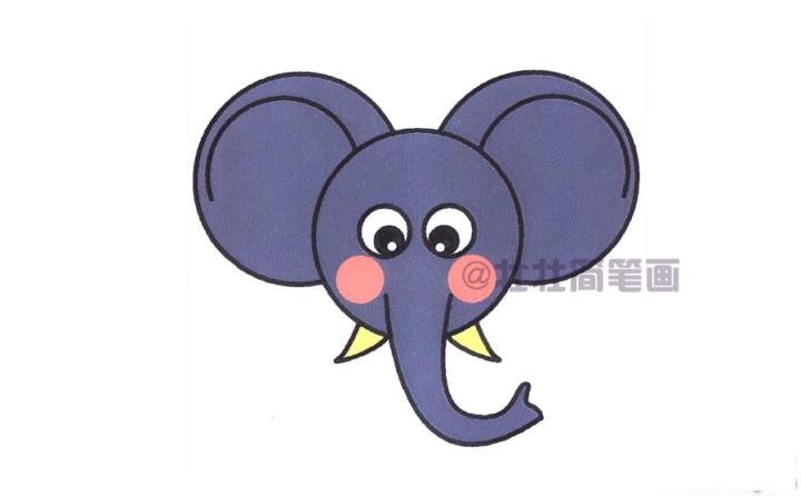 大象头简笔画画法_怎么画大象头的简笔画