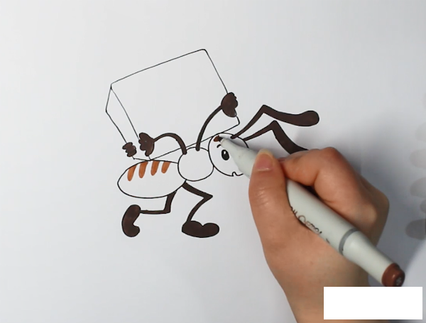 小蚂蚁搬家简笔画