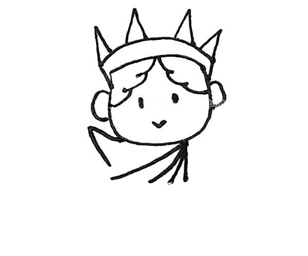 自由女神像简笔画