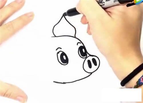 可爱小猪简笔画步骤图