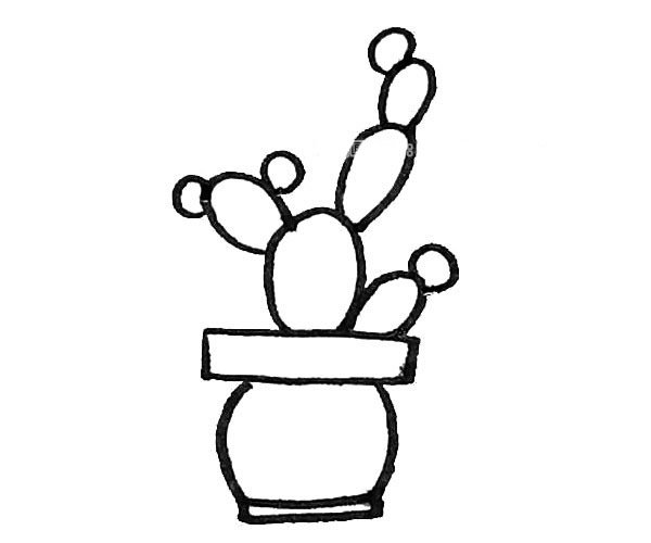 仙人掌简笔画步骤图解