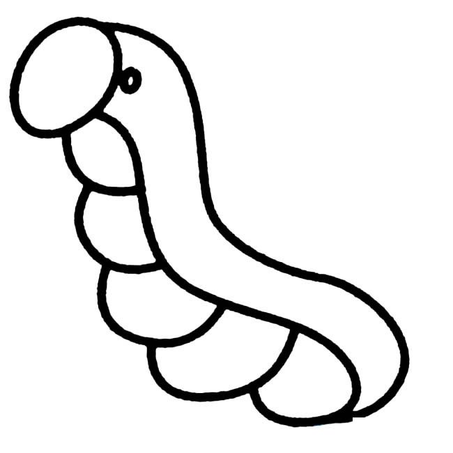 大青虫昆虫简笔画步骤图片大全