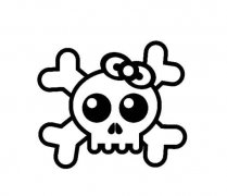 4款Q版骷髅头简笔画图片