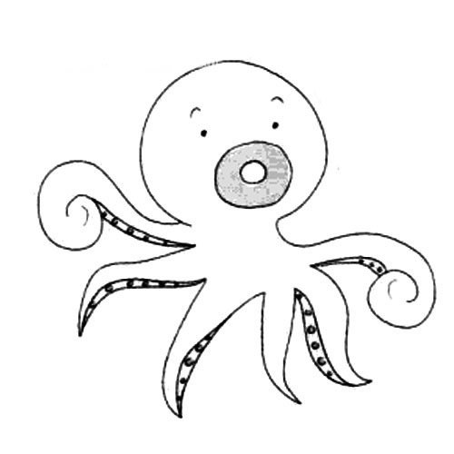 卡通章鱼简笔画步骤图解教程