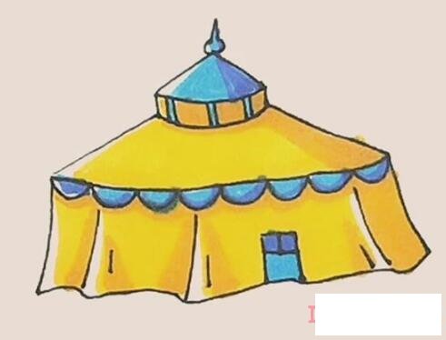 怎样画草原蒙古包简笔画图片简单漂亮