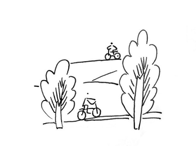 超有意境的风景简笔画8