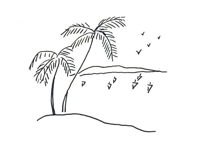 超有意境的风景简笔画4