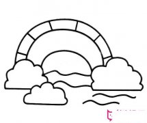 漂亮的风景简笔画，彩虹简笔画