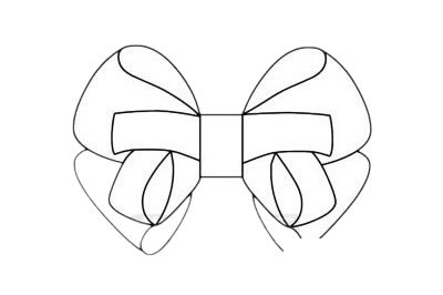 蝴蝶结简笔画图片