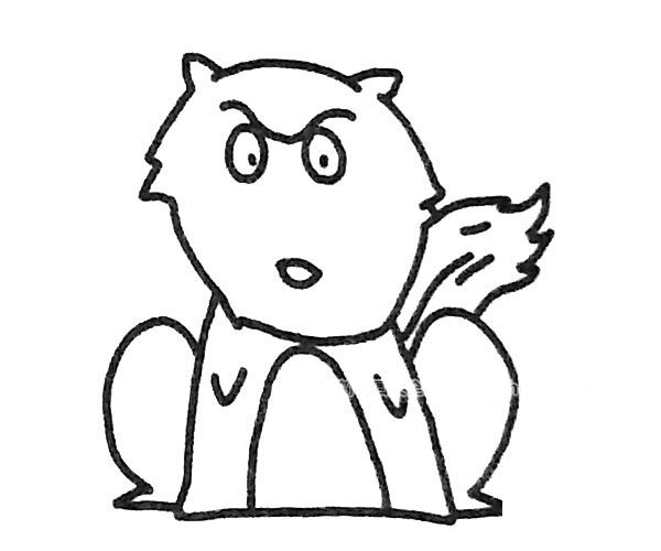 卡通狼简笔画图片