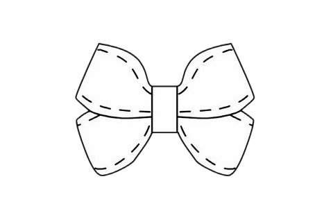 蝴蝶结简笔画完成图