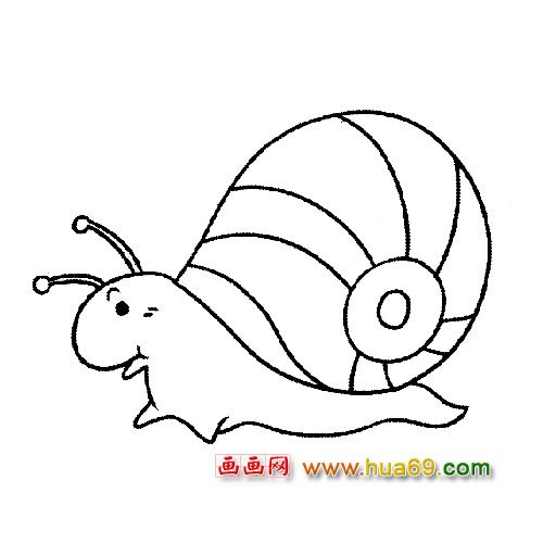 爬行的蜗牛简笔画