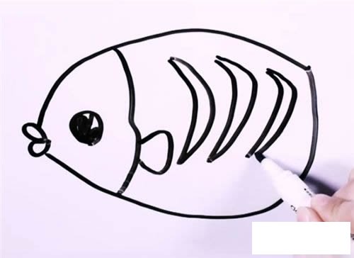 怎么画一条花斑鱼 花斑鱼的简笔画图解步骤