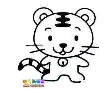 可爱的小虎仔_儿童简笔画图片