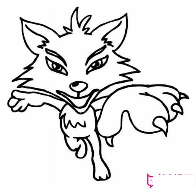 简单的动物简笔画图片,聪明的小狐狸