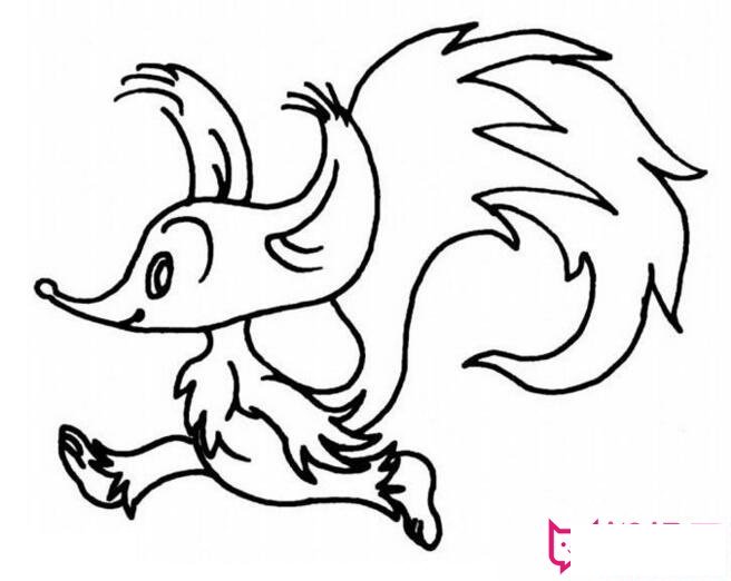 简单的动物简笔画图片,聪明的小狐狸