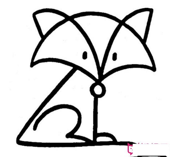 简单的动物简笔画图片,聪明的小狐狸