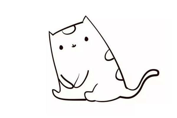 小猫钓鱼简笔画