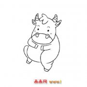 儿童简笔画：顽皮的小牛