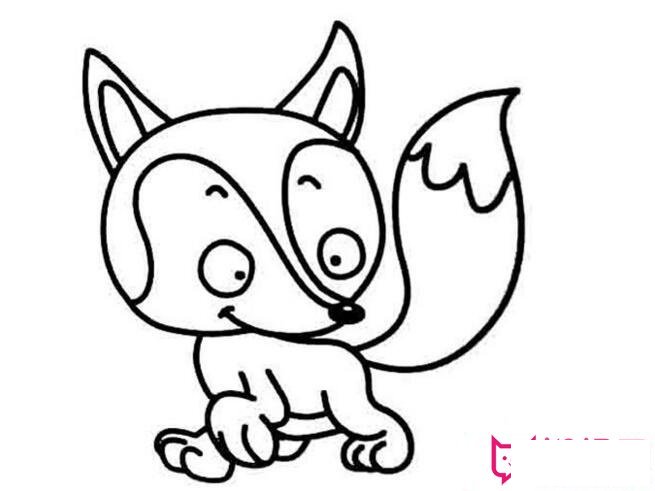 简单的动物简笔画图片,聪明的小狐狸