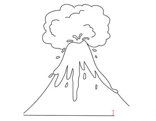 火山喷发怎么画简单 火山简笔画图片
