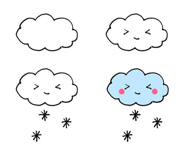 带表情的天气简笔画