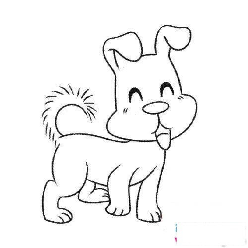 可爱卖萌的小狗简笔画