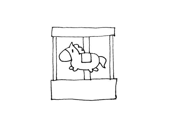 旋转木马简笔画