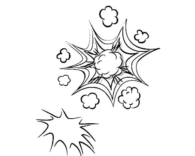 鞭炮爆炸简笔画图片