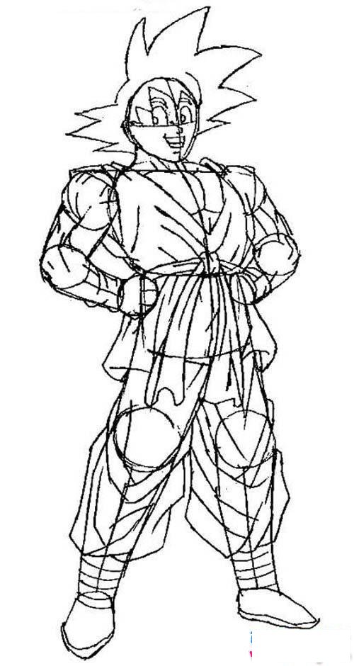 手绘七龙珠孙悟空简笔画大全