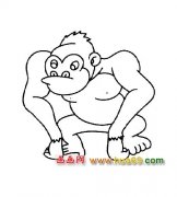 魁梧的猴子【简笔画】5