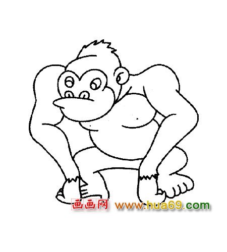 魁梧的猴子【简笔画】5