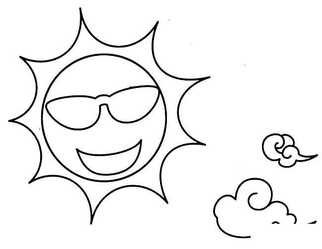 天上的太阳风景简笔画步骤图片大全