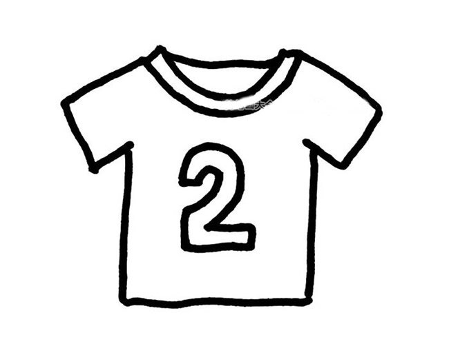 短袖体恤简笔画2
